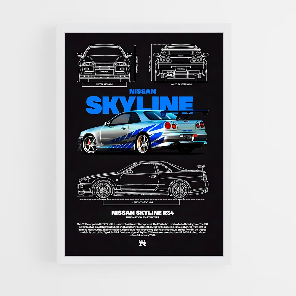 Poster Skyline Legends – affiche Nissan (vue 3)